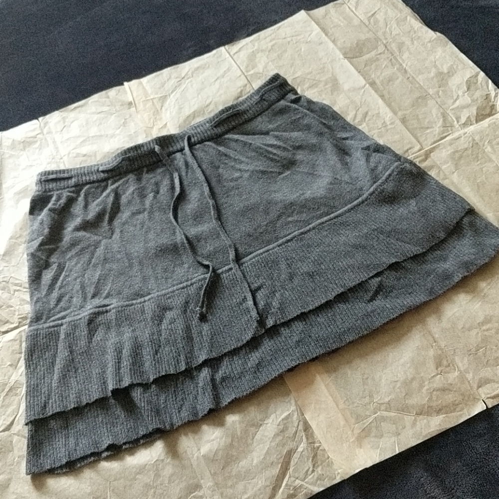 Candie's Grey Ruffled Sweater Skirt